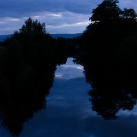The river Nysa Klodzka. After sunset